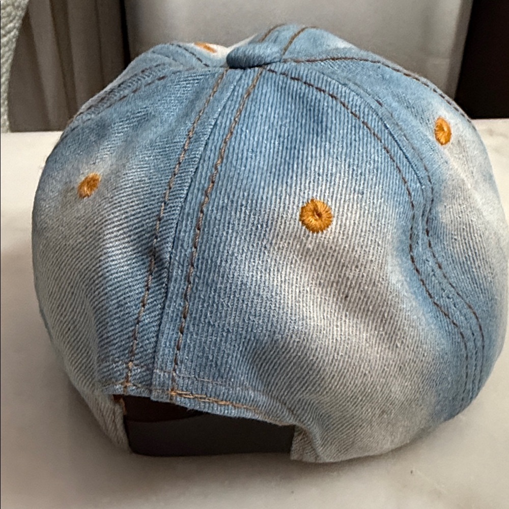 Stylish Denim Cap with Rhinestones and Jamaica ๐ฏ๐ฒ Flag Patch - Picture 3 of 13